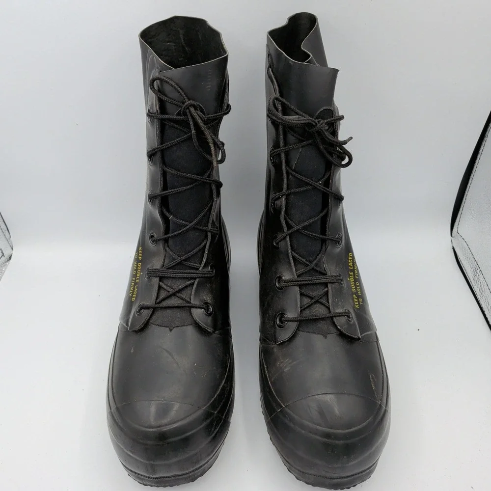 Bata Mickey Mouse Boots Mens 8R Black Rubber Extreme Cold Weather Military‎ 1984